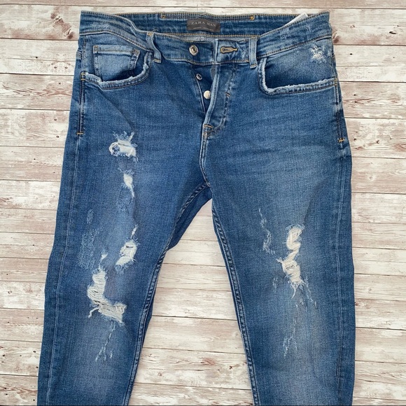 Zara Man Skinny Jeans with Frayed Hem - Picture 6 of 7